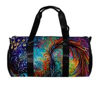 Borse da palestra da uomo, borsa sportiva, borsa da allenamento, borsa da weekender, borsa per la notte, fiore colorato della pace, Motivo 6789, 45x23x23cm(17.7x9x9in)