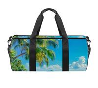 Borse da palestra da uomo, borsa sportiva, borse da palestra per donne, borsa da allenamento fitness, borsa da ballo, paesaggio oceano vela gabbiano, Motivo 2702, 45x23x23cm(17.7x9x9in)