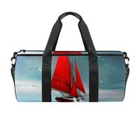 Borse da palestra da uomo, borsa sportiva, borse da palestra per donne, borsa da allenamento fitness, borsa da ballo, paesaggio oceano vela gabbiano, Motivo 2698, 45x23x23cm(17.7x9x9in)