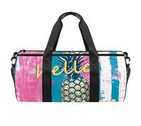Borse da palestra da uomo, borsa sportiva, borsone da palestra, borsa da allenamento fitness, borsa da ballo, Hello Summer ananas, Motivo 2445, 45x23x23cm(17.7x9x9in)