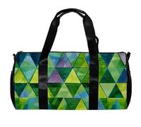 Borse da palestra da uomo, borsone da donna, borsa da palestra da donna, borsa tote per viaggi, allenamento, verde a righe con fiori di limone, Fantasia 1917, 45x23x23cm(17.7x9x9in)