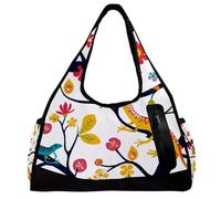 Borse da palestra da uomo, borsone da palestra, borse da donna, borsa da weekender, borsa per la notte, fiore dente di leone floreale, Fantasia 1111, 47x16.5x27cm(18.5x6.5x10.6in)
