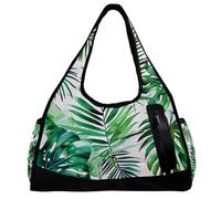 Borse da palestra da uomo, borsone da palestra, borsone da palestra, borsa da weekend, verde palma tropicale, Fantasia 1908, 47x16.5x27cm(18.5x6.5x10.6in)
