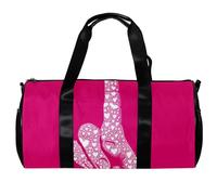 Borse da palestra da uomo, borsone da palestra, borsone da palestra, borsa per il weekend notturno, rosa con cuore, Motivo 863, 45x23x23cm(17.7x9x9in)