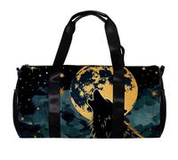 Borse da palestra da uomo, borsone da uomo, borsa da palestra da donna, borsa da palestra sportiva, nuoto, paesaggio notturno città luna, Motivo 5445, 45x23x23cm(17.7x9x9in)