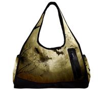 Borse da palestra da uomo, borsone da uomo, borsone da palestra, sport, palestra, nuoto, moderno, vintage, viola, fiore colibrì floreale, Motivo 4809, 47x16.5x27cm(18.5x6.5x10.6in)