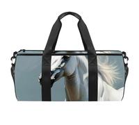 Borse da palestra per donna,borsone da viaggio,Animale da fattoria Cavallo bianco,borsa da palestra per uomo