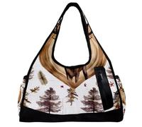 Borse da palestra per donna,borsone da viaggio,cervo vintage legno alce,borsa da palestra per uomo