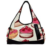 Borse da palestra per donna,borsone da viaggio,dessert torta ciliegia fragola,borsa da palestra per uomo