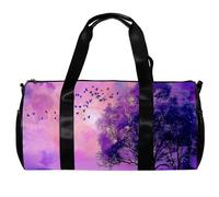Borse da palestra per donna,borsone da viaggio,fiore viola albero cielo lavanda,borsa da palestra per uomo