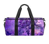 Borse da palestra per donna,borsone da viaggio,fiore viola albero cielo lavanda,borsa da palestra per uomo