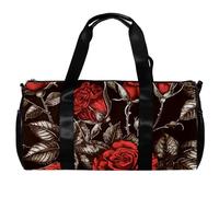 Borse da palestra per donna,borsone da viaggio,fiori d'epoca rose rosse,borsa da palestra per uomo