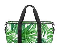 Borse da palestra per donna,borsone da viaggio,foglie di palma tropicale dell'acquerello,borsa da palestra per uomo