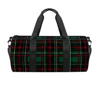 Borse da palestra per donna,borsone da viaggio,Motivo tartan classico Griglia verde scuro,borsa da palestra per uomo