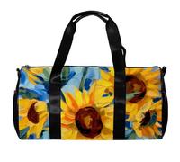 Borse da palestra per donna,borsone da viaggio,pianta dell'acquerello girasoli floreali,borsa da palestra per uomo
