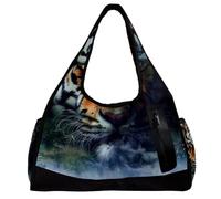 Borse da palestra per donna,borsone da viaggio,Ritratto animale della foresta Tigre,borsa da palestra per uomo