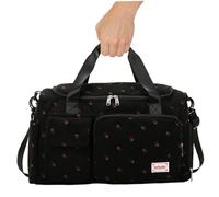 Borse da palestra per donne ＆ Uomini, borsa di grandi dimensioni di capacità con scarpa e scompartimento bagnato, borsa di fragole con fascia di canne per bagagli, manico e cinghia per viaggi
