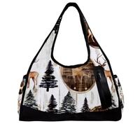 Borse da palestra per uomo,borsoni da viaggio per donna,cervo vintage legno alce,borsa da allenamento