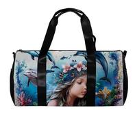 Borse da palestra per uomo,borsoni da viaggio per donna,corallo sottomarino sirena delfino,borsa da allenamento