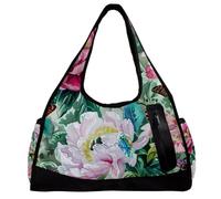 Borse da palestra per uomo,borsoni da viaggio per donna,farfalla di peonia fiore dell'acquerello,borsa da allenamento