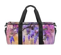 Borse da palestra per uomo,borsoni da viaggio per donna,fiore dell'acquerello viola rosa,borsa da allenamento