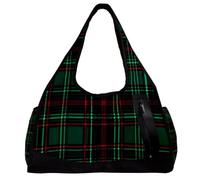 Borse da palestra per uomo,borsoni da viaggio per donna,Motivo tartan classico Griglia verde scuro,borsa da allenamento