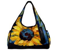 Borse da palestra per uomo,borsoni da viaggio per donna,pianta dell'acquerello girasoli floreali,borsa da allenamento
