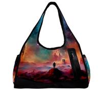 Borse da palestra per uomo,borsoni da viaggio per donna,Universo dello spazio della nebulosa colorata,borsa da allenamento
