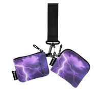 Borse da polso doppie da donna sottile portatile organizzatore di banconote da donna con tasca portamonete con cerniera per donne ragazze confezione da 2, Tuoni e fulmini, 4.13"(L) x 3.5"(W),