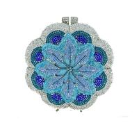 Borse da sera metallizzate con strass tempestati di diamanti per feste e banchetti (blu)