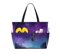 Borse da spiaggia viola con cielo stellato per donna, grandi, impermeabili, antisabbia, borsa da spiaggia, borsa da piscina, borse leggere con cerniera per palestra, viaggi e vacanze.