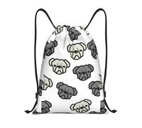 Borse da surf hawaiane su ondulate stampa con coulisse borse zaino borsa sportiva da palestra borsa con coulisse borsa per la spesa, Testa di cane Merican, S