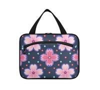 Borse da toeletta da viaggio da appendere alla pesca con fiori di ciliegio e perle per le donne con gancio, organizer da toilette pieghevole di design per accessori per le donne hotel bolso de