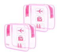 Borse da toilette da viaggio trasparenti con cerniere Accessori viaggio impermeabili e portatili contenitori Viaggio per liquidi trousse per uomini e donne(2 pezzi rosa)