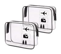 Borse da toilette da viaggio trasparenti con cerniere Accessori viaggio impermeabili e portatili contenitori Viaggio per liquidi trousse per uomini e donne(2 pezzi)