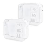 Borse da toilette da viaggio trasparenti con cerniere Accessori viaggio impermeabili e portatili contenitori Viaggio per liquidi trousse per uomini e donne(2 pezzi bianchi)