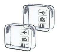 Borse da toilette da viaggio trasparenti con cerniere Accessori viaggio impermeabili e portatili contenitori Viaggio per liquidi trousse per uomini e donne(2 pezzi grigio)