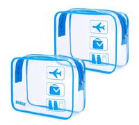 Borse da toilette da viaggio trasparenti con cerniere Accessori viaggio impermeabili e portatili contenitori Viaggio per liquidi trousse per uomini e donne(2 pezzi blu navy)