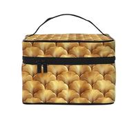 Borse da toilette della borsa di trucco della stampa del modello dell'oro, borse cosmetiche carine per le donne, grande borsa dell'organizzatore del trucco di viaggio
