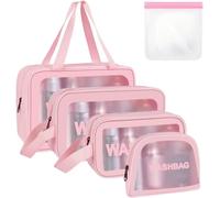 Borse Da Toilette Trasparente, 5 Pezzi Beauty Case Trasparente, PVC Trousse Da V