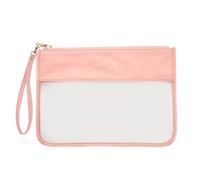 Borse Da Toilette Trasparente Borsa portaoggetti portatile for snack Borsa in nylon trasparente for cosmetici Borsa for lettere Toppe trasparenti for organizer da viaggio(Color:Baby Pink)