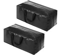 Borse da Trasloco Extra Large,Set da 2 Impermeabile Borse di Stoccaggio Trasloco con Cerniera e Maniglia, 100L Borses per Stoccaggio Resistenti per Traslochi, Pieghevole,per Vestiti,73*37*34cm (Nero)