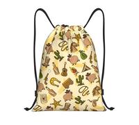 Borse da uomo con coulisse Cowboy Capybara Cactus Zaino da palestra per laptop da donna Borsa media da 16,5 pollici per yoga Borsa da viaggio Cinch Zaino casual Borsa da esterno con coulisse Zaino da