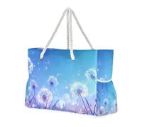 Borse da uomo impermeabili da uomo viola blu con fiore Blowball per viaggi con cerniera borse per la scuola per viaggi palestra vacanza