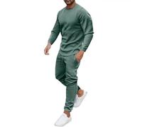 Borse da Viaggio 2 Pezzi Abbigliamento Uomo Casual Girocollo Muscolare Manica Lunga Vestibilità Classica Pantaloni Jogging Tuta Gatti Vestito Bambini, verde, 3XL