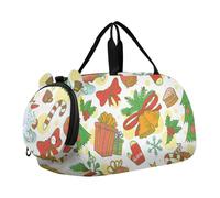 Borse da viaggio colorate con inchiostro floreale per ragazze per viaggi borse da weekend per bambini scomparto per scarpe ragazzi portano sul borsone, Simpatico pupazzo di neve, classico