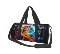 Borse da viaggio colorate con note musicali di grande capacità e borse sportive con manici ad anello nella parte superiore delle borse per il fine settimana e borse rotonde possono essere utilizzate