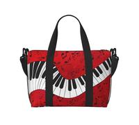 Borse da viaggio con note musicali, borsa da viaggio per donne, borsa da palestra sportiva, borsone da allenamento, durante la notte, Nero , Taglia unica