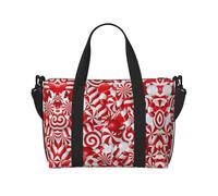 Borse da viaggio con stampa di bastoncini di zucchero Weekender per le donne, borsa leggera da portare a mano, borsa per oggetti personali, Nero , Taglia unica