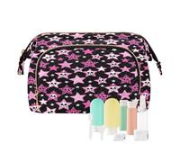 Borse da viaggio cosmetiche per le donne Star Skull Bow Leopard Print Zebre rosa leggero portamonete da donna per trucco cosmetico